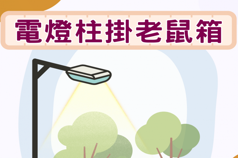 電燈柱掛老鼠箱